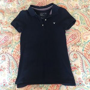 AE Navy Blue Short Sleeve Polo
